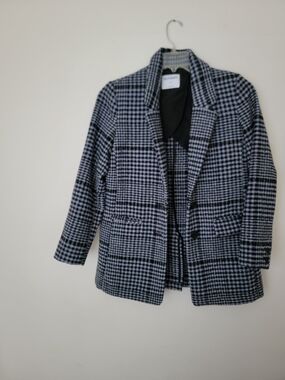 Old Navy Oversized Plaid Soft-Brushed Tweed Blazer